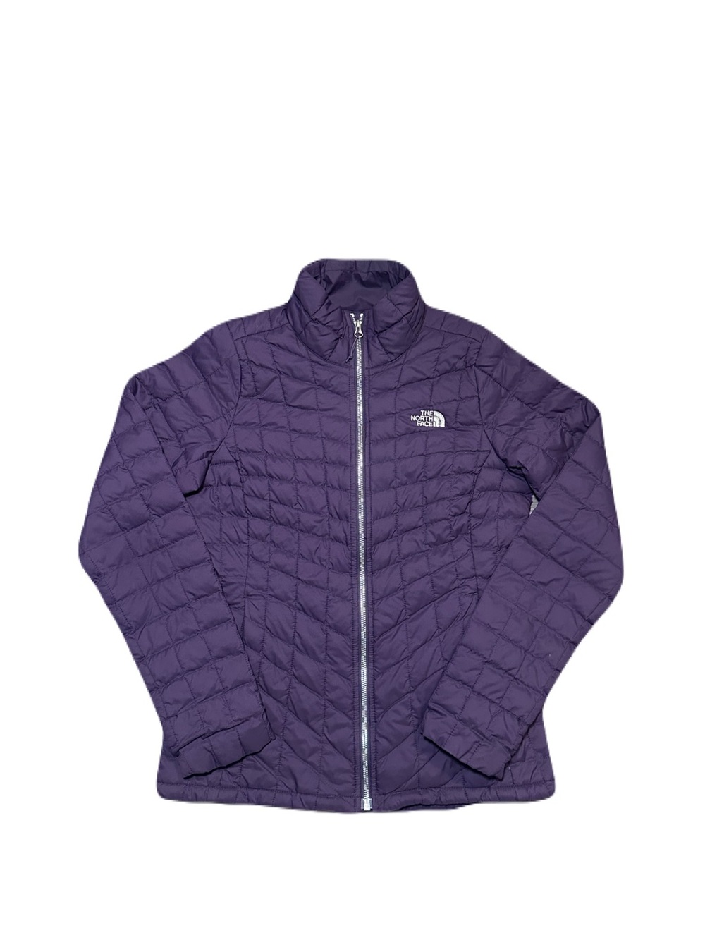 The North Face Thermoball Jacket Womens Medium Purple Puffer Full Zip Quilted